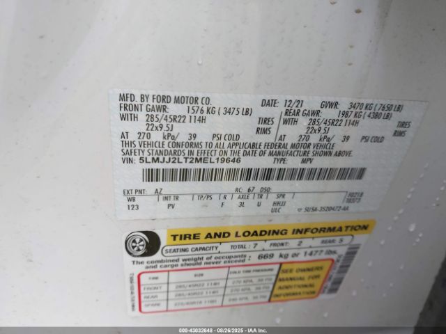 2021 LINCOLN NAVIGATOR 5LMJJ2LT2MEL19646 Photo 8