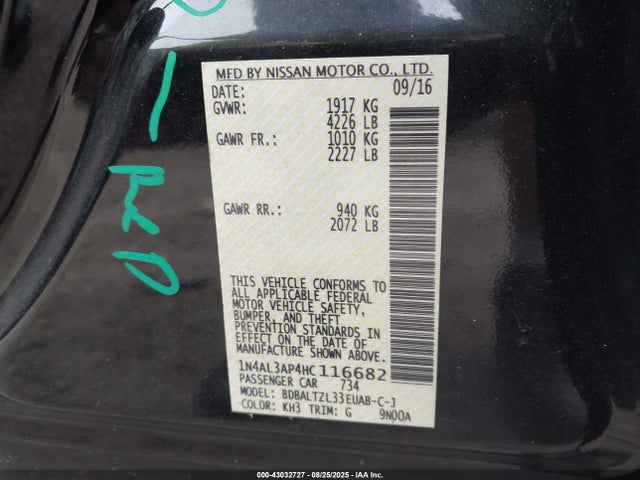 1N4AL3AP4HC116682 Nissan 2017
