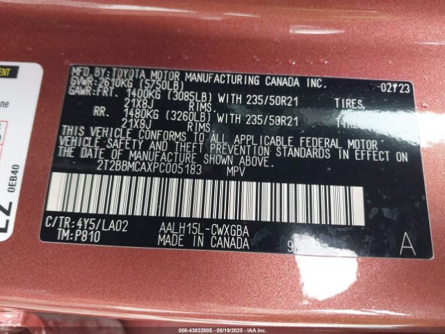 2023 LEXUS RX 350H 2T2BBMCAXPC005183 Photo 8