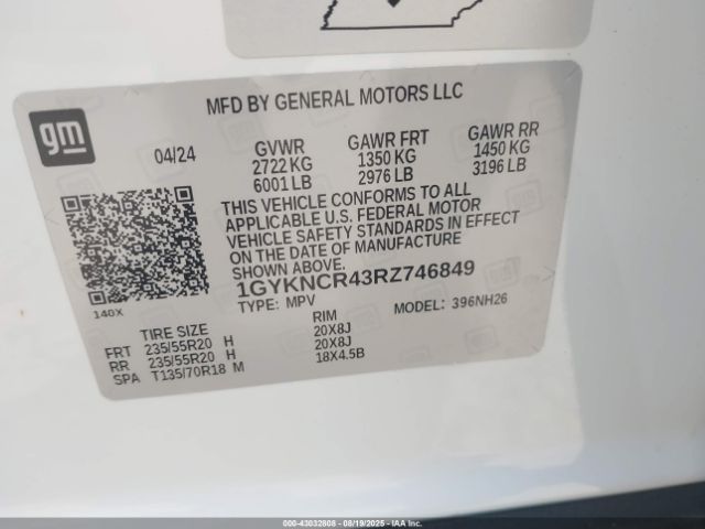 2024 CADILLAC XT5 1GYKNCR43RZ746849 Photo 8