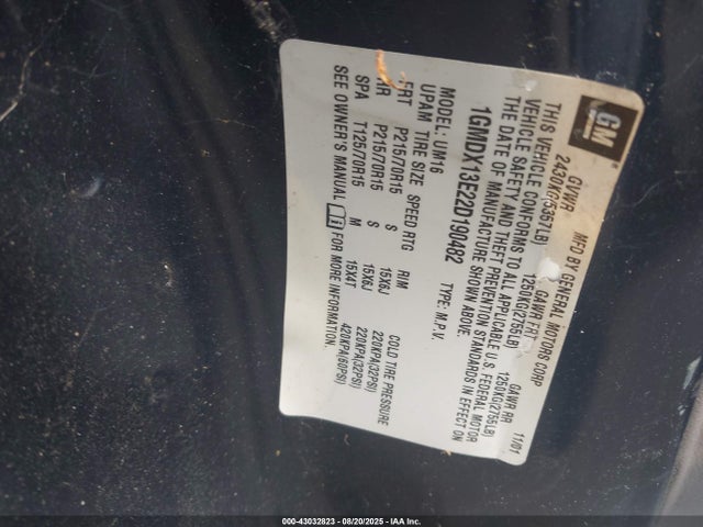 2002 PONTIAC MONTANA 1GMDX13E22D190482 Photo 8