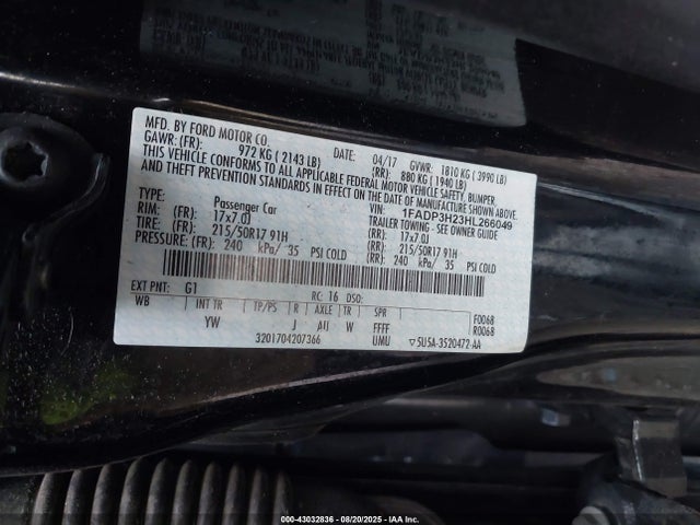 Ford 2.0l gdi 2017 1FADP3H23HL266049 Image 9