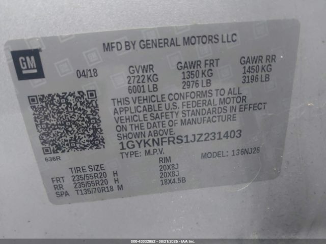 2018 CADILLAC XT5 1GYKNFRS1JZ231403 Photo 8