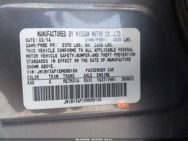 Infiniti Q50 2014 JN1BV7AP1EM688169 Image 9