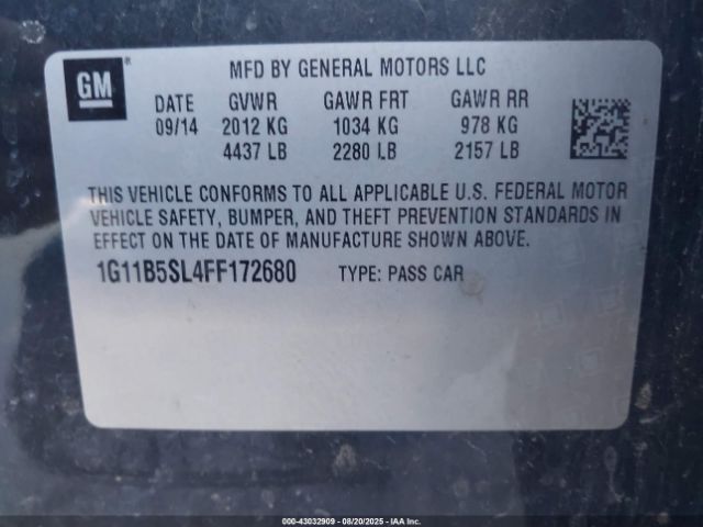 2015 CHEVROLET MALIBU 1G11B5SL4FF172680 Photo 8