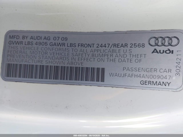 2010 AUDI A5 WAUJFAFH4AN009047 Photo 8