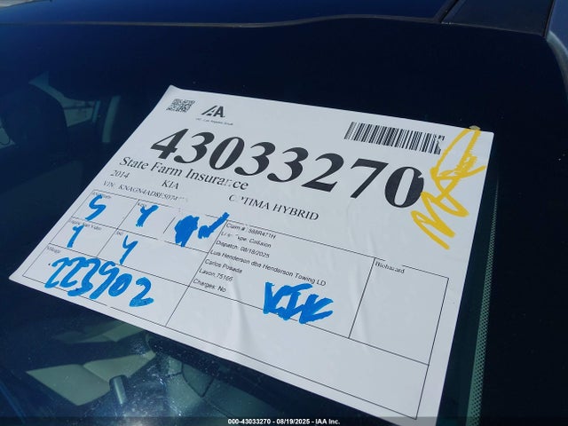 KNAGN4AD8E5074573 KIA dohc mpi theta ii