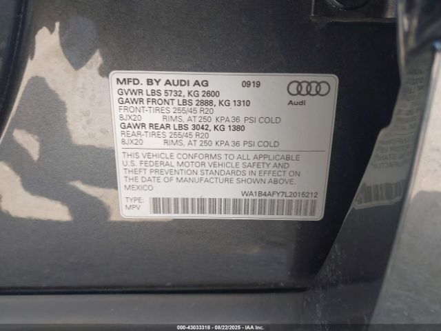 2020 AUDI SQ5 WA1B4AFY7L2015212 Photo 8