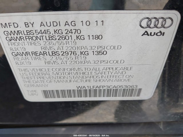 2012 AUDI Q5 WA1LFAFP3CA053063 Photo 8