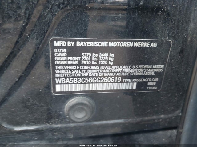 BMW 535i 2016 WBA5B3C56GG260619 Image 9
