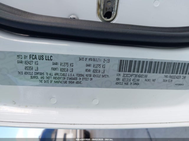 Chrysler 300 2019 2C3CCAPT3KH602100 Image 9