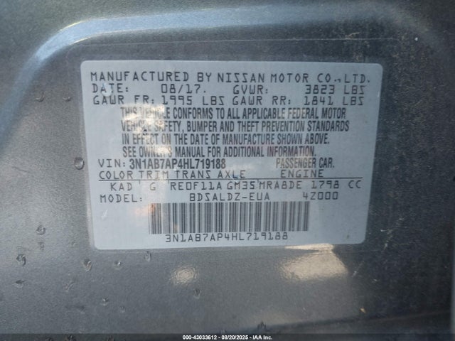 3N1AB7AP4HL719188 Nissan Sentra