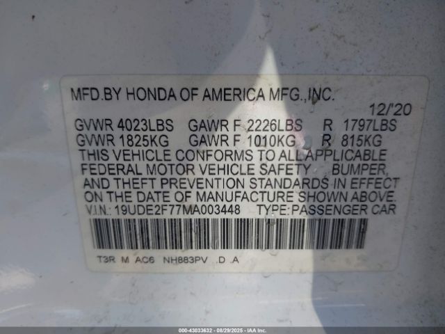 2021 ACURA ILX 19UDE2F77MA003448 Photo 8