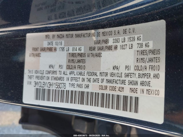 3MYDLBYV3HY158078 Toyota p5v