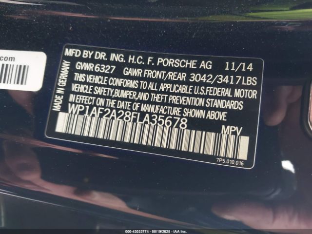 2015 PORSCHE CAYENNE WP1AF2A28FLA35678 Photo 8