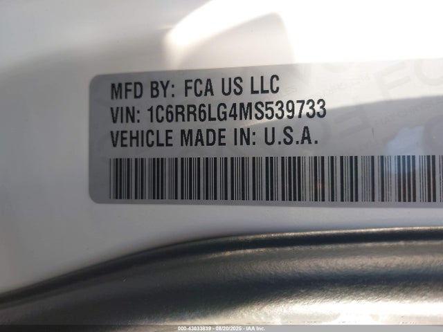 RAM 2021 2021 1C6RR6LG4MS539733 Image 9