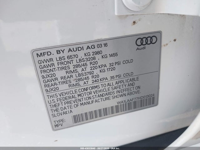 2017 AUDI Q7 WA1LAAF77HD013024 Photo 8