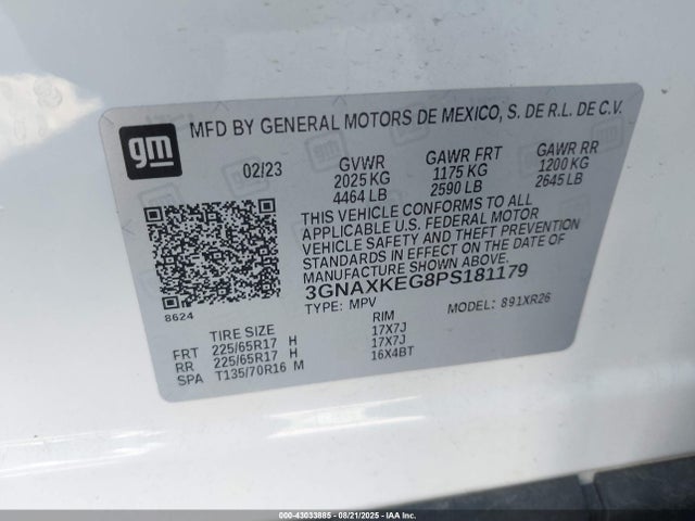 Chevrolet lsd 2023 3GNAXKEG8PS181179 Image 9