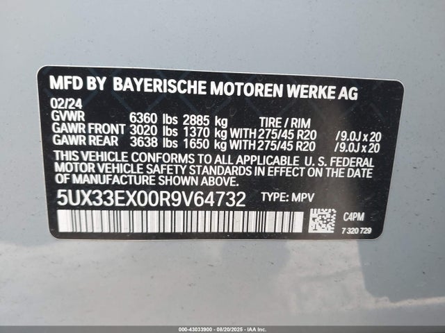 5UX33EX00R9V64732 BMW 2024
