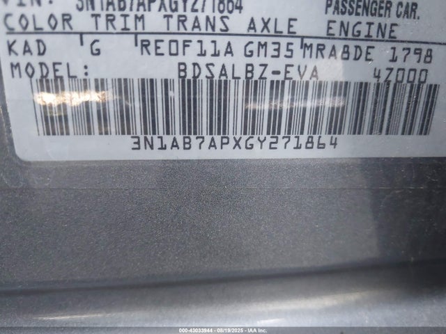 3N1AB7APXGY271864 Nissan 2016