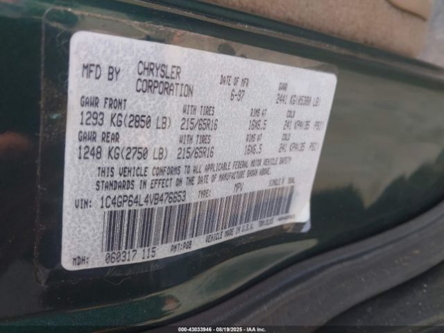 1997 CHRYSLER TOWN & COUNTRY 1C4GP64L4VB476653 Photo 8