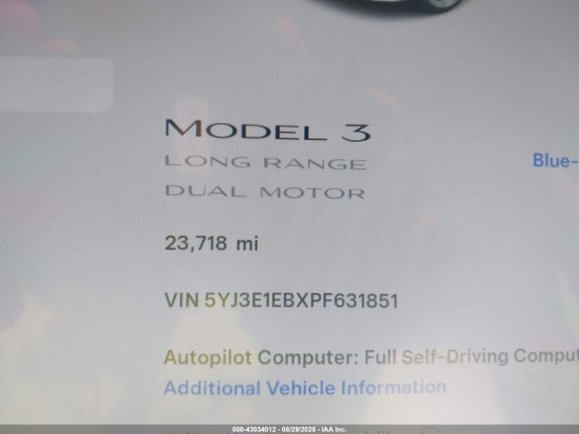 Tesla MODEL 3 2023 5YJ3E1EBXPF631851 Image 7