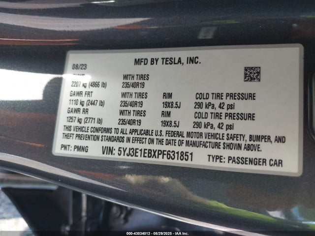 Tesla MODEL 3 2023 5YJ3E1EBXPF631851 Image 9