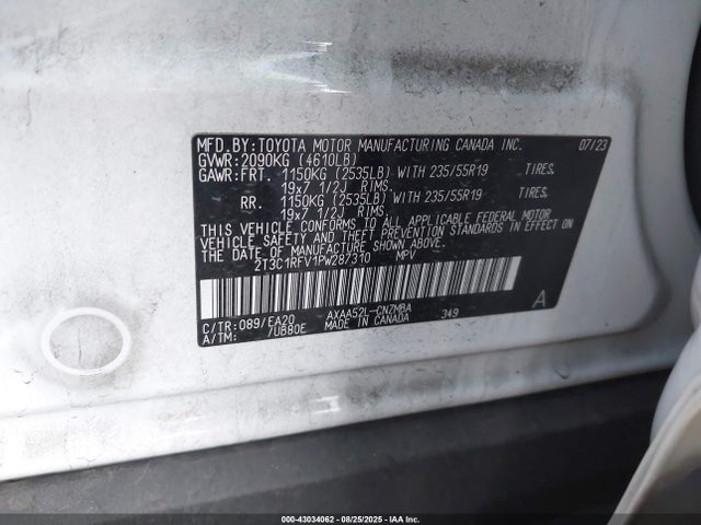 Toyota a25a-fks 2023 2T3C1RFV1PW287310 Image 9