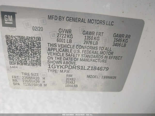 2020 CADILLAC XT6 1GYKPDRS1LZ184679 Photo 8