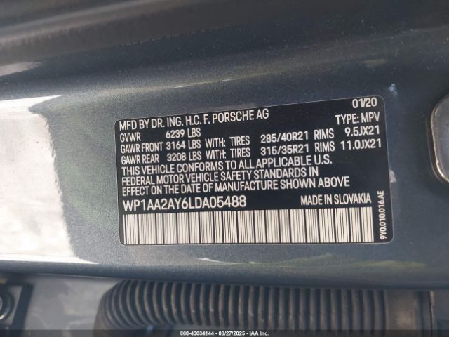 2020 PORSCHE CAYENNE WP1AA2AY6LDA05488 Photo 8