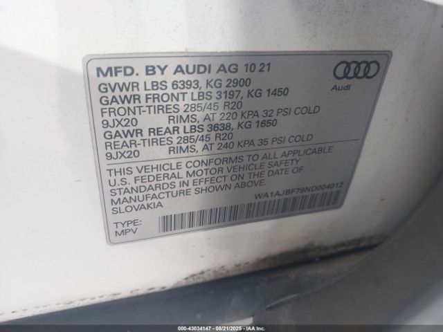2022 AUDI Q7 WA1AJBF79ND004012 Photo 8