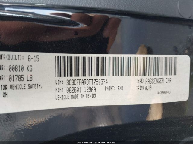 2015 FIAT 500 3C3CFFAR3FT750374 Photo 8