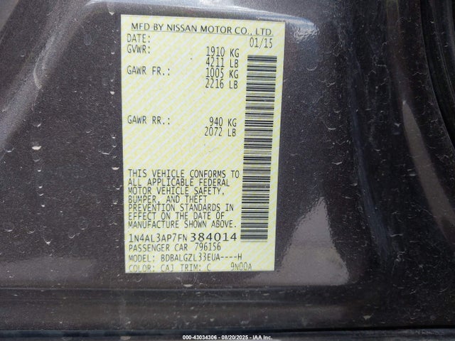 1N4AL3AP7FN384014 Nissan 2015