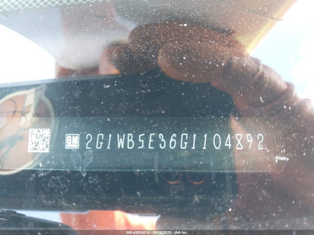 2G1WB5E36G1104892 Chevrolet lfx - sidi, vvt, e85 max, alum gm