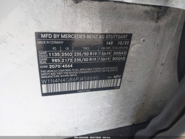 W1N4N4GB6PJ458690 Mercedes-Benz m260