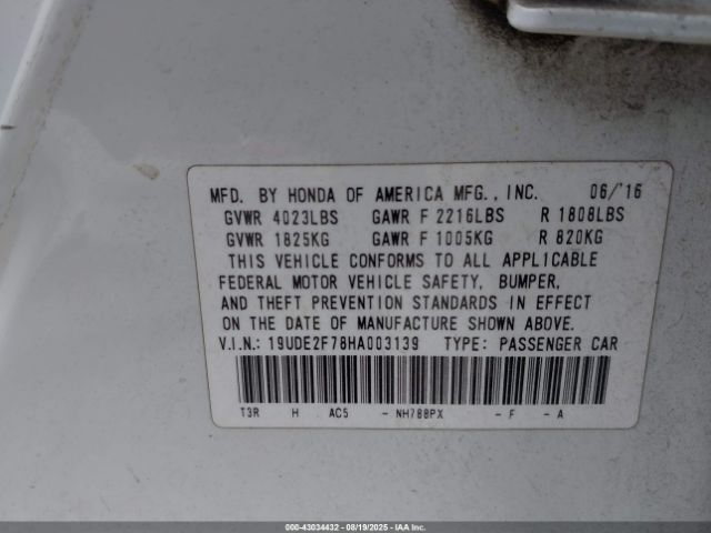 2017 ACURA ILX 19UDE2F78HA003139 Photo 8