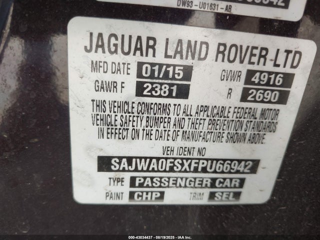 2015 JAGUAR XF SAJWA0FSXFPU66942 Photo 8