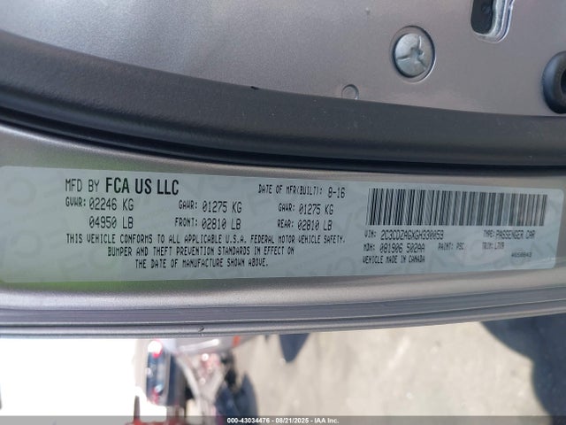 Dodge 2016 2016 2C3CDZAGXGH330059 Image 9