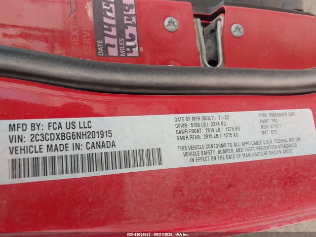 Dodge Charger 2022 2C3CDXBG6NH201915 Image 9