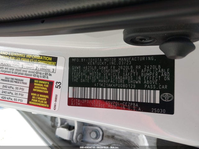 4T1KZ1AK4PU080129 Toyota 2gr-fks
