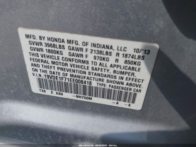 2014 ACURA ILX 19VDE1F71EE008418 Photo 8