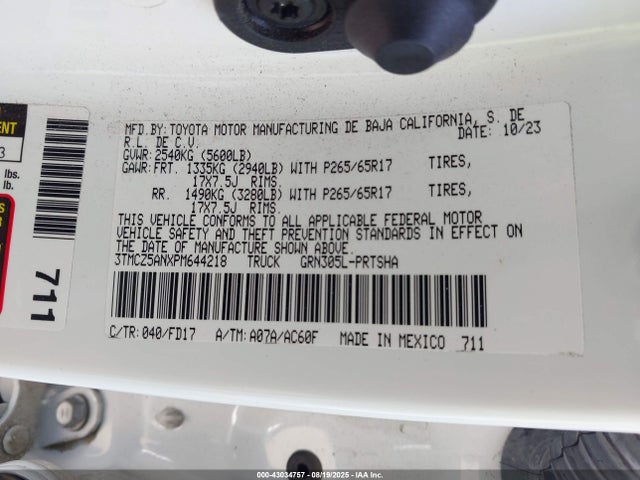 3TMCZ5ANXPM644218 Toyota 2gr-fks