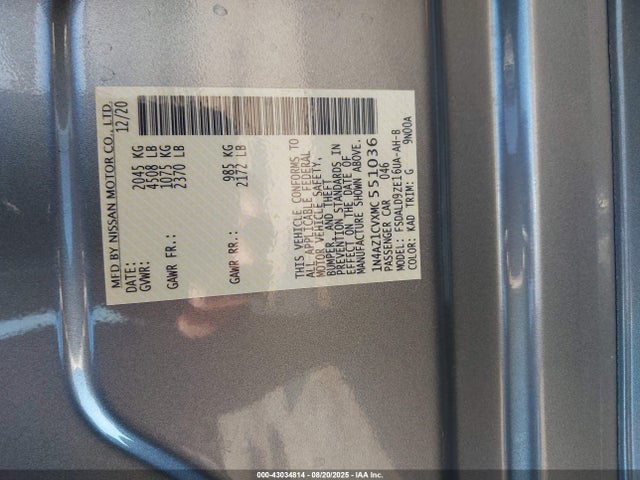 1N4AZ1CVXMC551036 Nissan Leaf Sv 40 Kwh