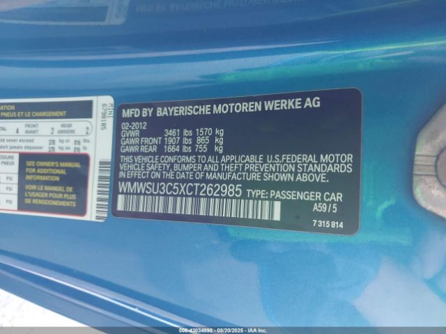 2012 MINI COOPER WMWSU3C5XCT262985 Photo 8