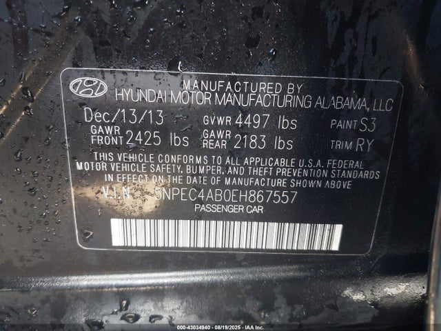 Hyundai theta ii 2014 5NPEC4AB0EH867557 Image 9