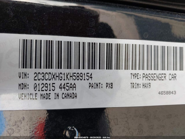 Dodge Charger 2019 2C3CDXHG1KH589154 Image 9