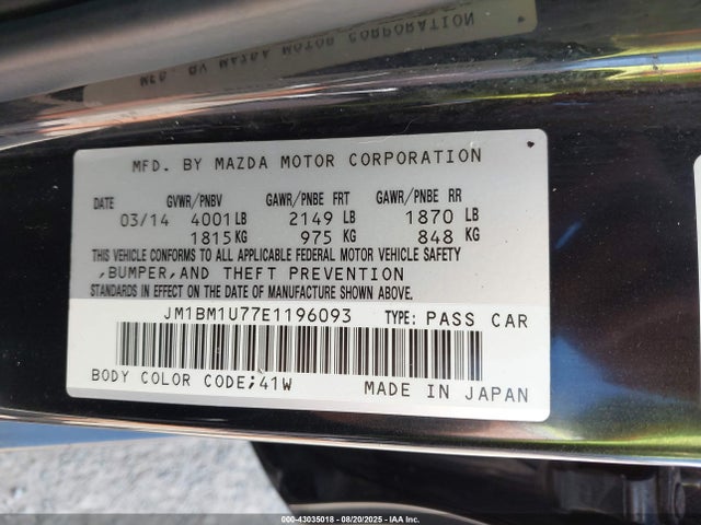 JM1BM1U77E1196093 Mazda pe