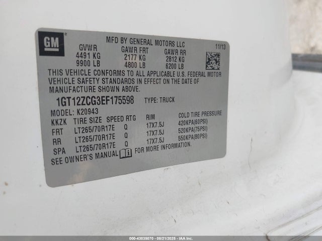 1GT12ZCG3EF175598 GMC l96