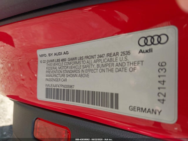 2023 AUDI A4 WAUEAAF47PN005967 Photo 8