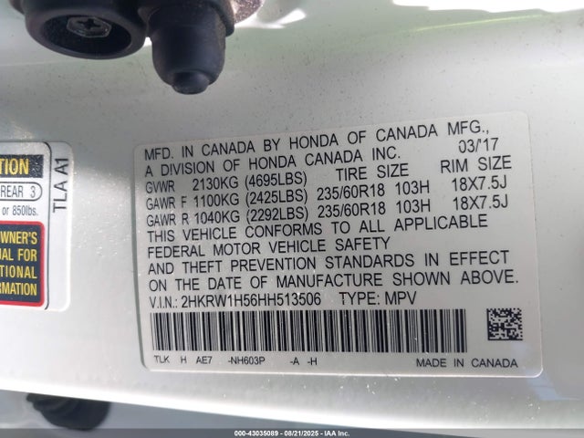 2HKRW1H56HH513506 Honda l15be